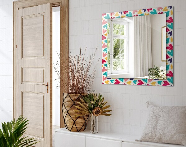 Decorative mirror Coloured hearts