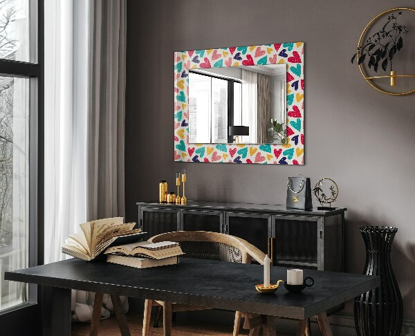 Decorative mirror Coloured hearts