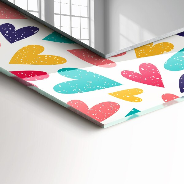 Decorative mirror Coloured hearts