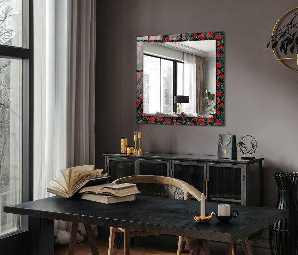 Wall mirror decor Poppy flowers