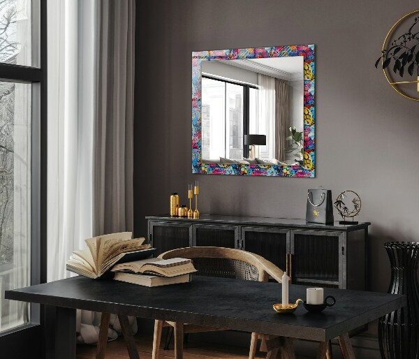 Wall mirror design Colourful abstract motif