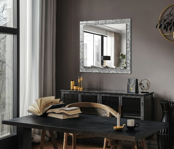 Mirror frame with print Tile motif