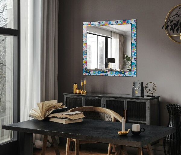 Wall mirror design Colourful abstract motifs