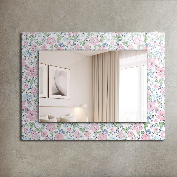 Wall mirror decor Fabric flower pattern