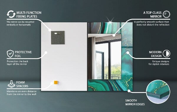 Wall mirror decor Antique wooden table