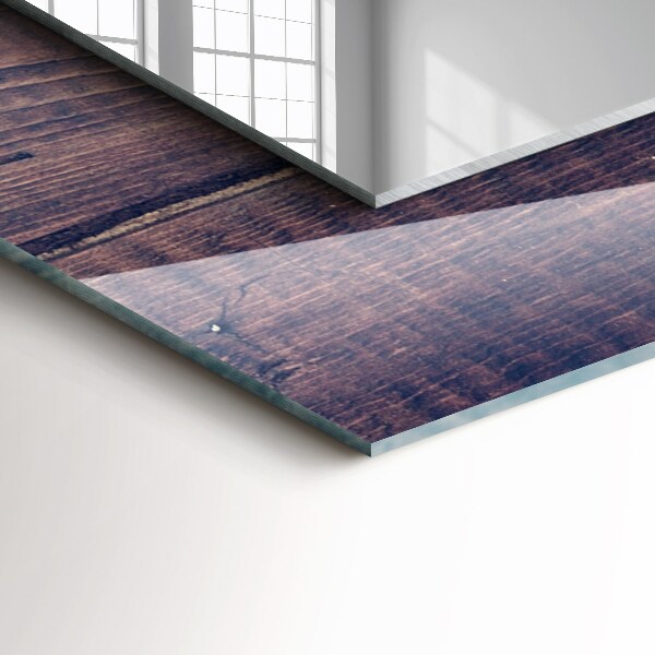 Wall mirror design Wood with pink tulips