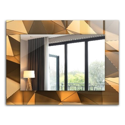 Wall mirror design Golden geometric motifs
