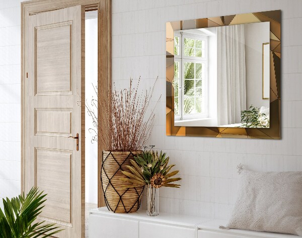 Wall mirror design Golden geometric motifs