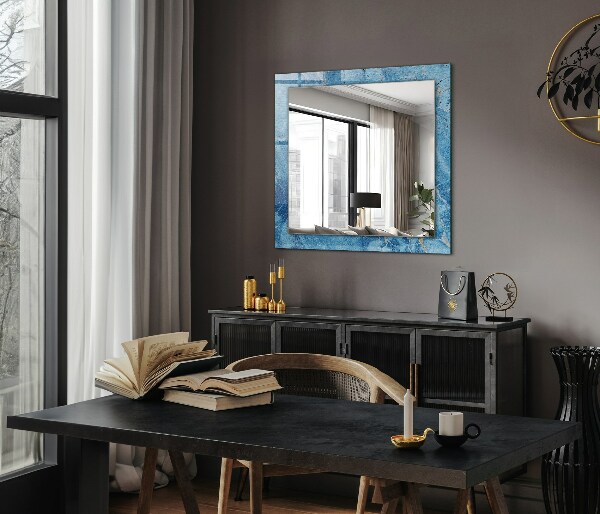 Printed mirror Blue marble designs