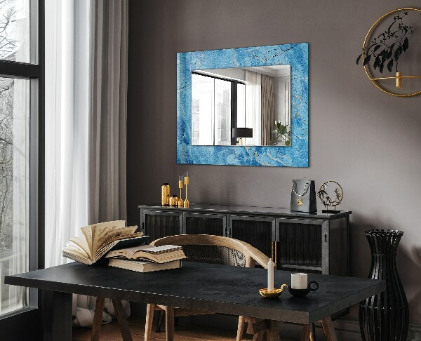 Printed mirror Blue marble designs
