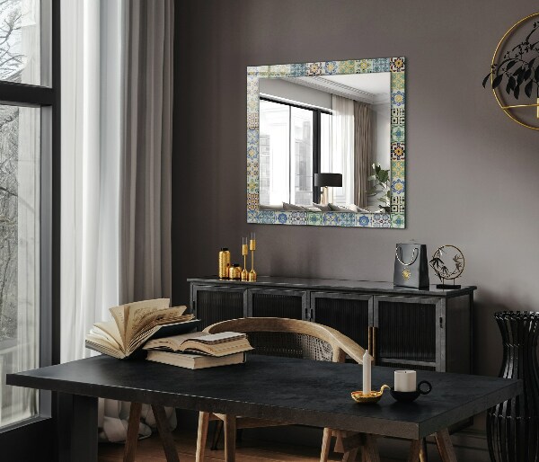 Wall mirror design Coloured tiles