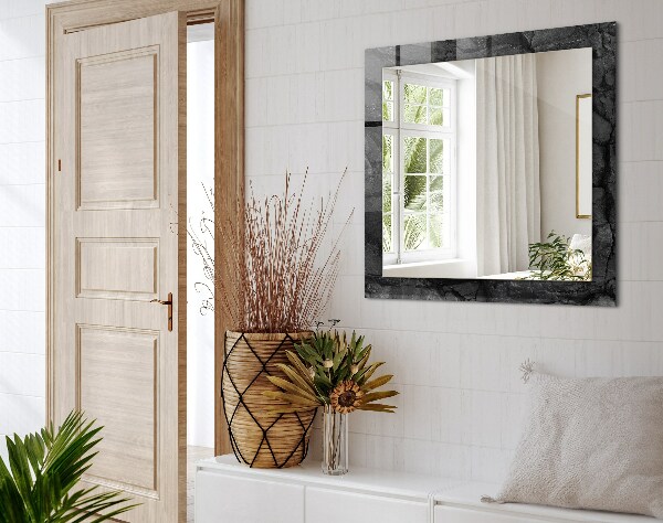 Wall mirror design Cracks in a black stone