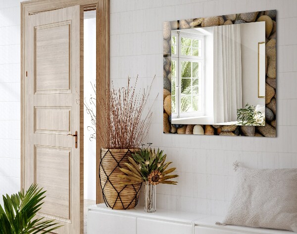 Wall mirror decor Plain coloured stones
