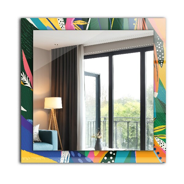 Wall mirror design Coloured abstract motif