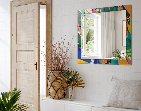 Wall mirror design Coloured abstract motif