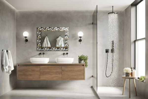 Wall mirror decor Stone motifs