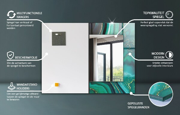 Wall mirror design Ethnic motif in colour