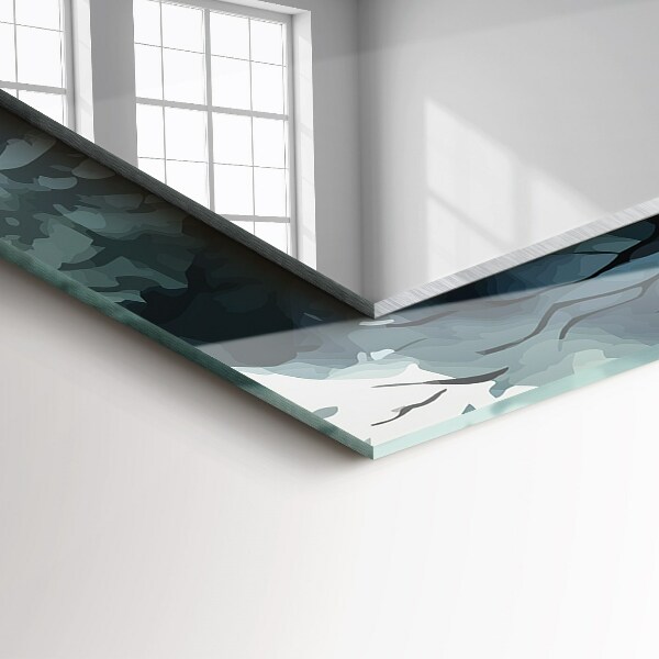 Mirror frame with print Flowers leaves birds