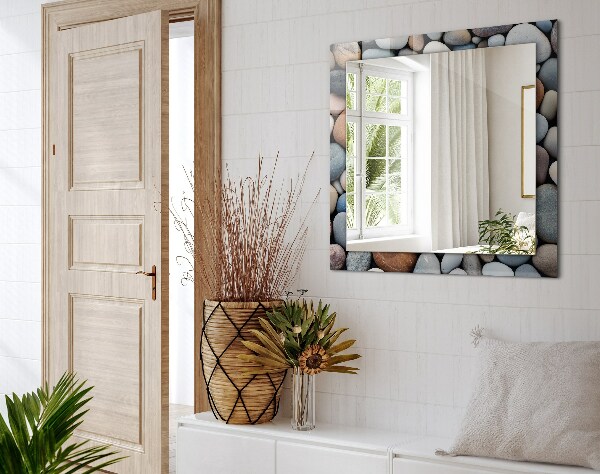 Mirror frame with print Blue abstract pattern