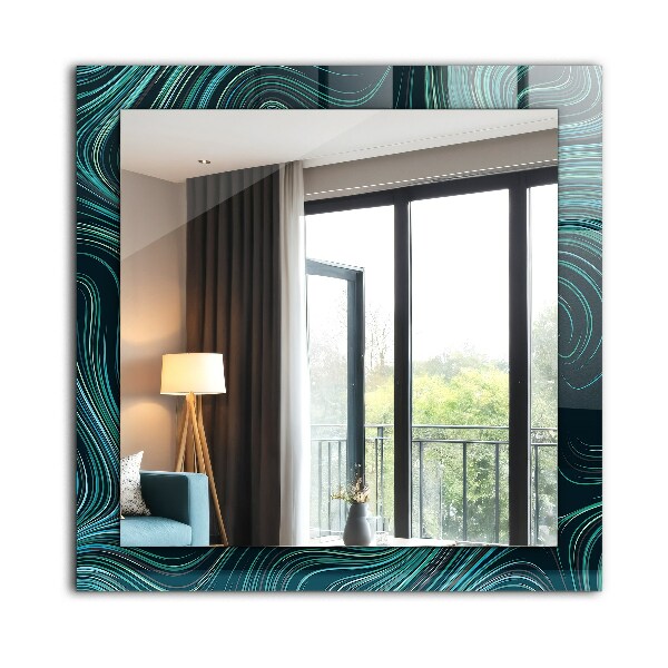 Mirror frame with print Textured stone