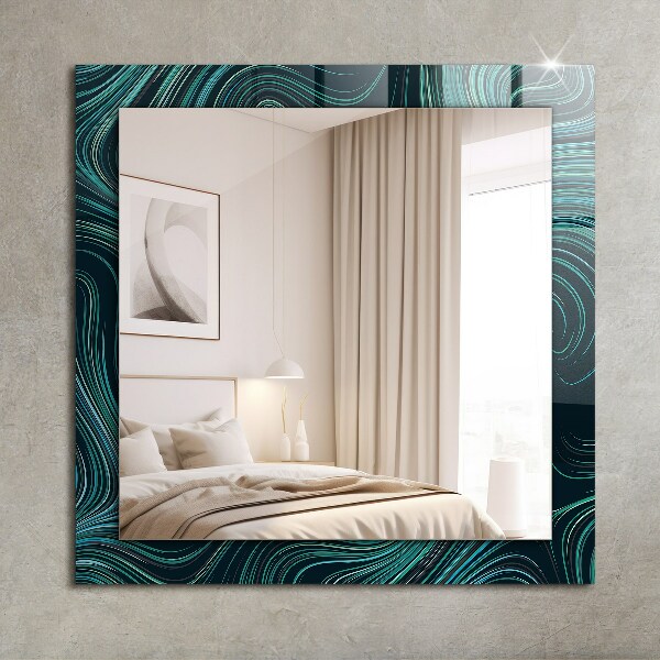 Mirror frame with print Textured stone