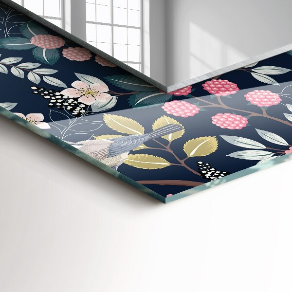 Decorative mirror Leaves with orange pattern