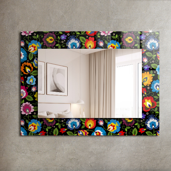 Mirror frame with print Flowers and fruits