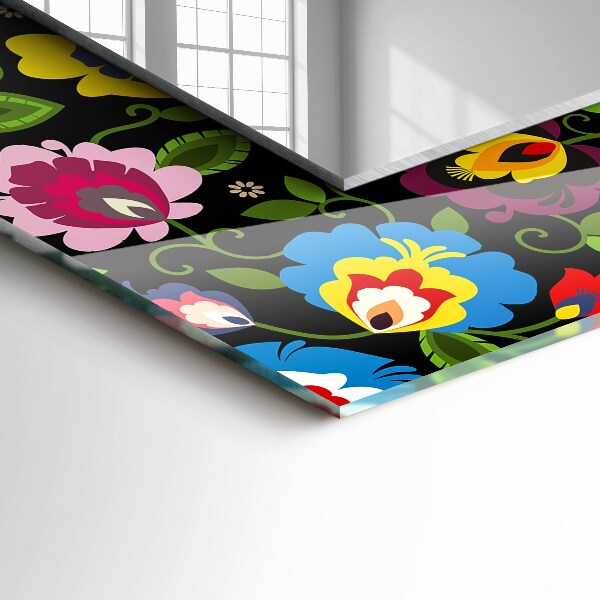 Mirror frame with print Flowers and fruits