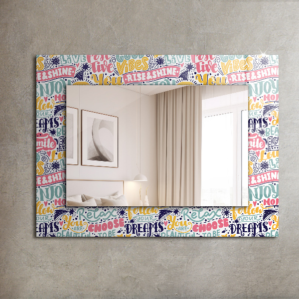 Printed mirror Abstract motifs in orange