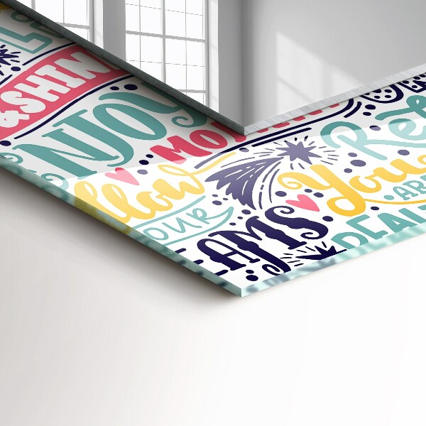 Printed mirror Abstract motifs in orange