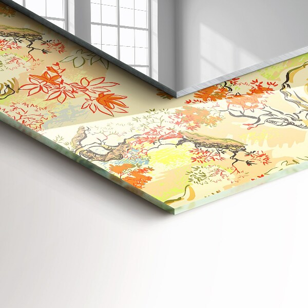 Wall mirror decor Black and white geometric pattern