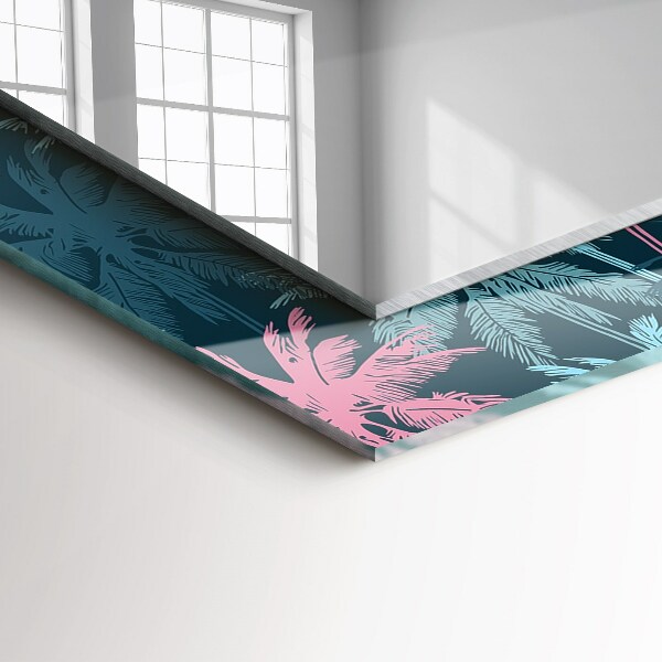 Wall mirror decor Textured wooden board