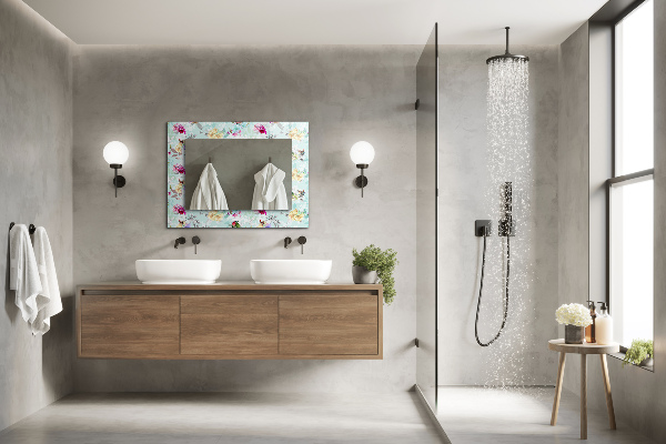 Mirror frame with print Volcanic lava