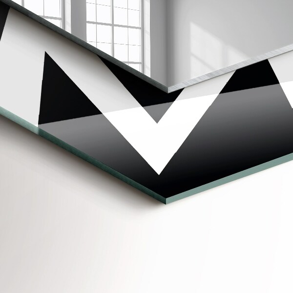 Wall mirror design Geometric motifs in white and black