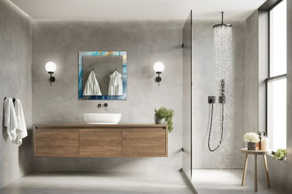 Decorative mirror Astratta fringes in marble