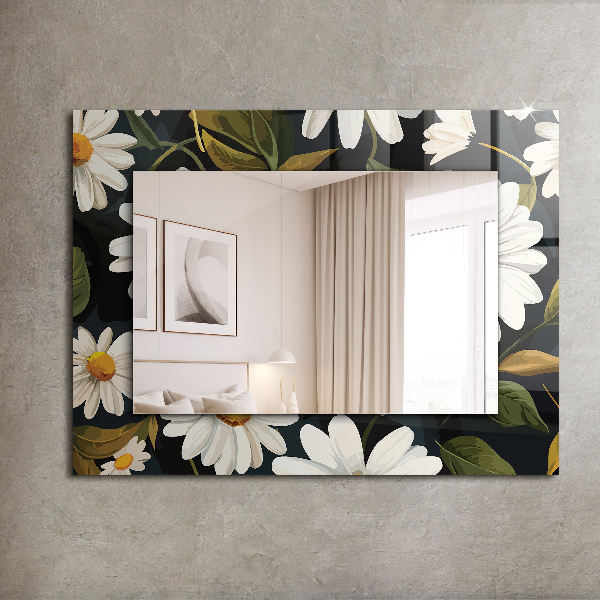 Printed mirror Margherita bianca fog