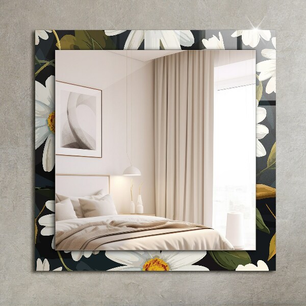 Printed mirror Margherita bianca fog
