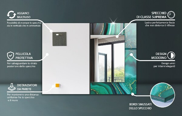 Wall mirror design Ginkgo mist