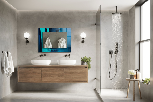 Printed mirror Astrata blue art