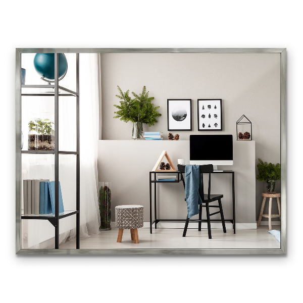 Rectangular silver framed mirror 32x24 in