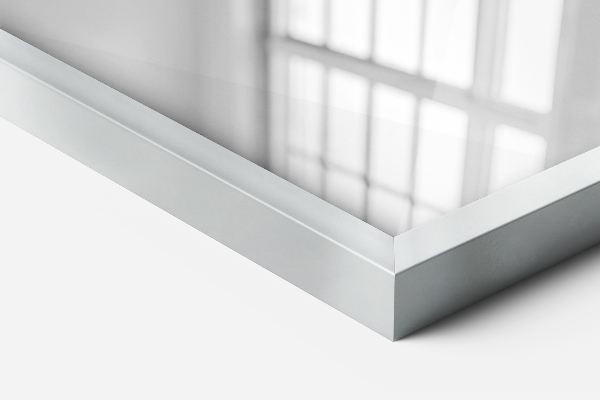 Minimalist rectangular silver framed mirror 39x28 in