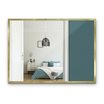 Minimalist Rectangular Gold Framed Mirror 28x20 in