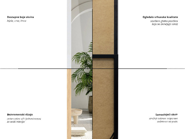 Large floor mirror white 14x61 in