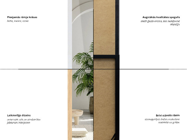 Large floor mirror white 14x61 in