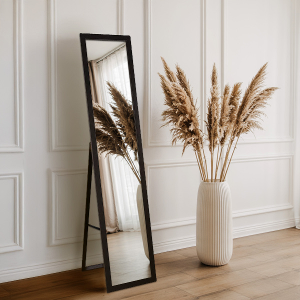 Large floor mirror black 14x61 in
