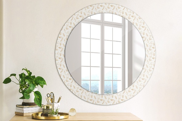 Round decorative mirror Feathers