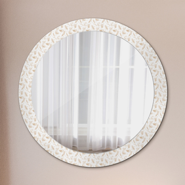 Round decorative mirror Feathers