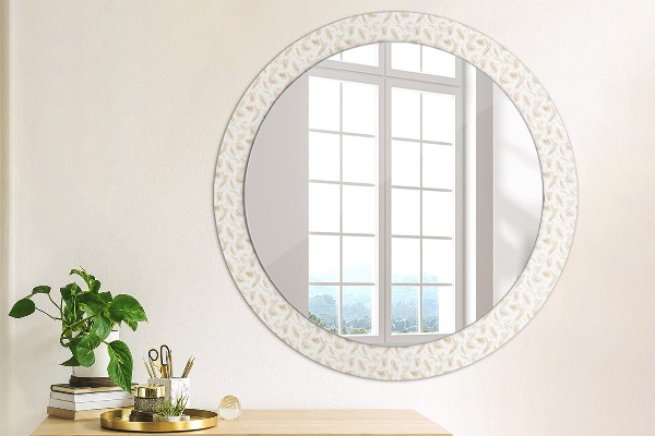 Round decorative mirror Feathers