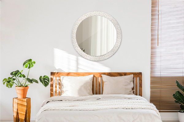 Round decorative mirror Feathers