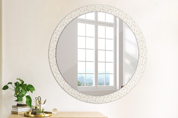 Round decorative mirror Feathers